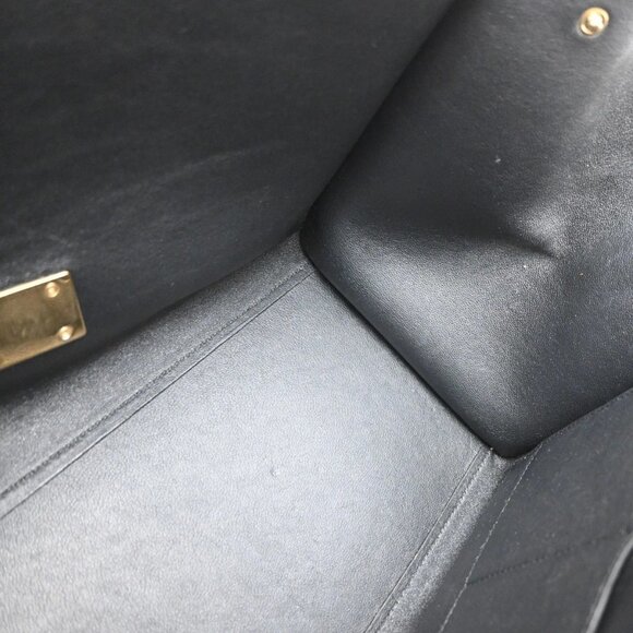 CELINE Logo Trapeze 2way Shoulder Hand Bag Leather Blue Black White 77EF941 - Picture 11 of 15